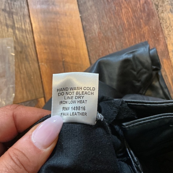 LBLC The Label Robin Pant Faux Leather Black High Rise Straight Leg Sizes S & M - Picture 14 of 16